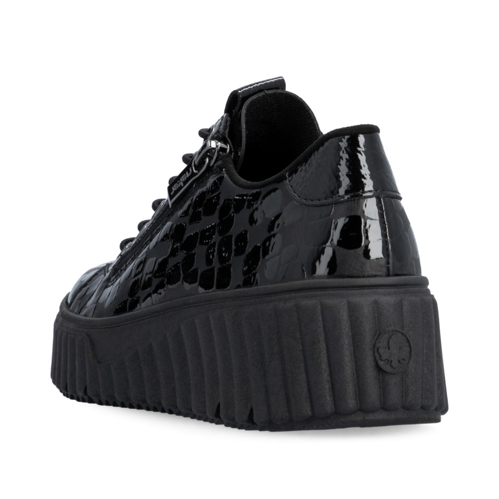 detail RIEKER N2555-02 schwarze Damen-Sneaker, modernes Design, komfortables Gehen, Ant