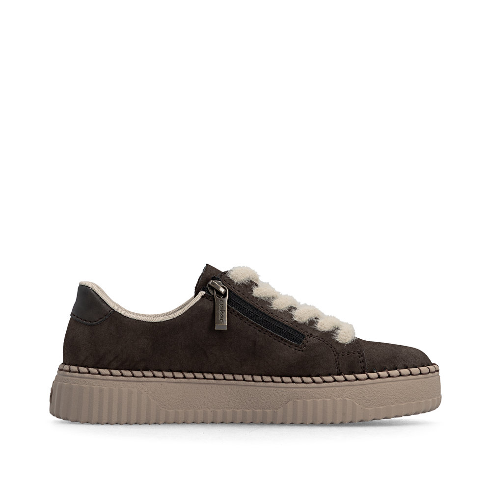 detail RIEKER N9920-25 braune Damen-Lederschuhe, bequeme Anti-Stress-Sohle