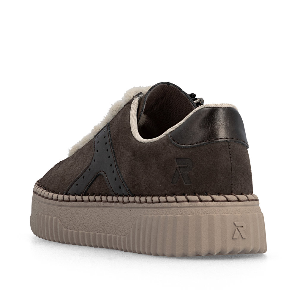 detail RIEKER N9920-25 braune Damen-Lederschuhe, bequeme Anti-Stress-Sohle