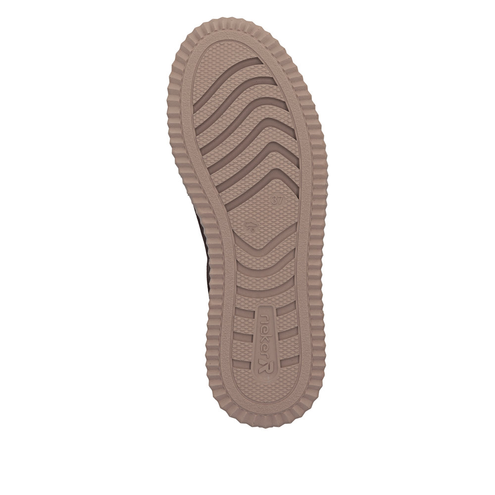 detail RIEKER N9920-25 braune Damen-Lederschuhe, bequeme Anti-Stress-Sohle