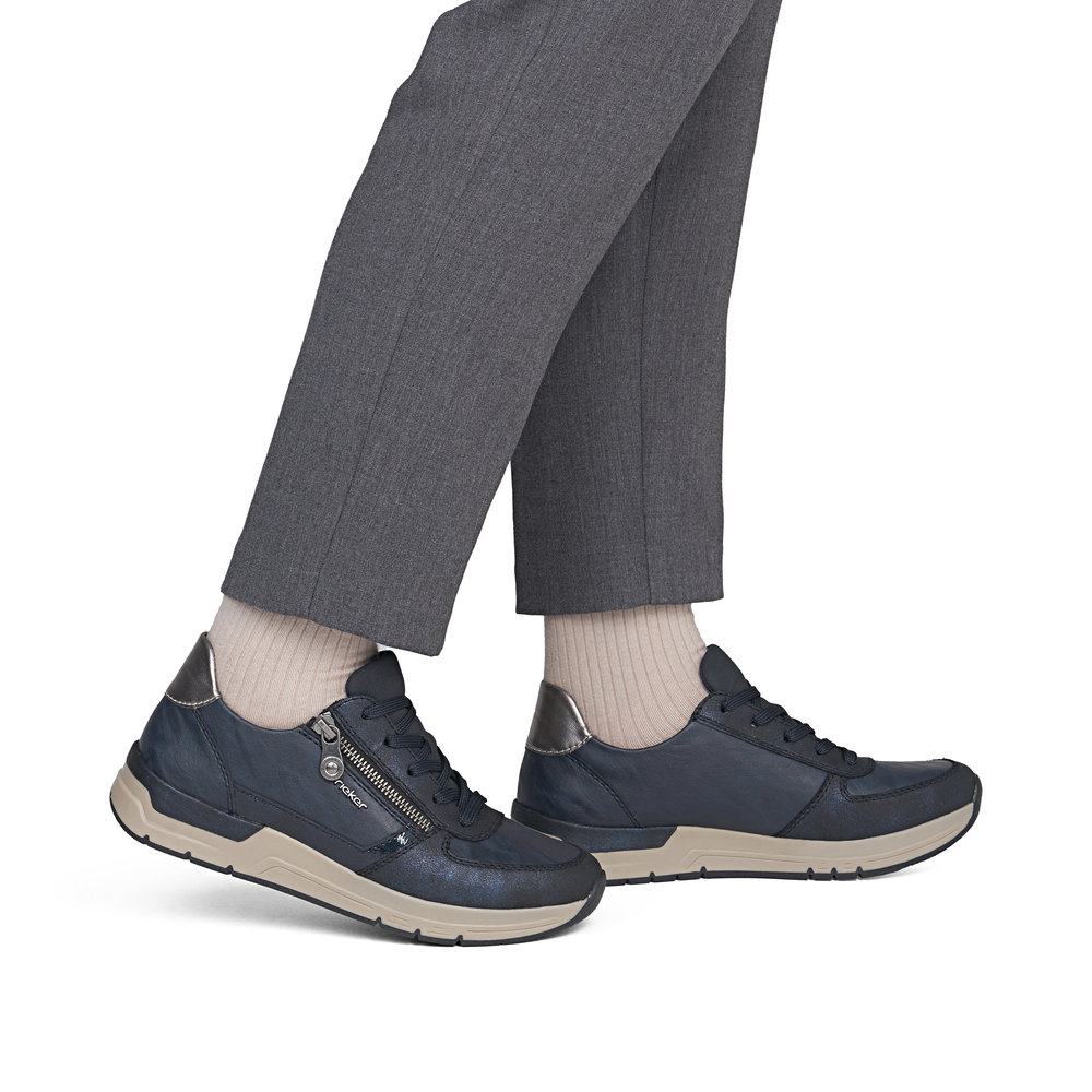 detail RIEKER 58902-14 blaue Damen-Sneaker, Antistress-Sohle für mehr Komfort
