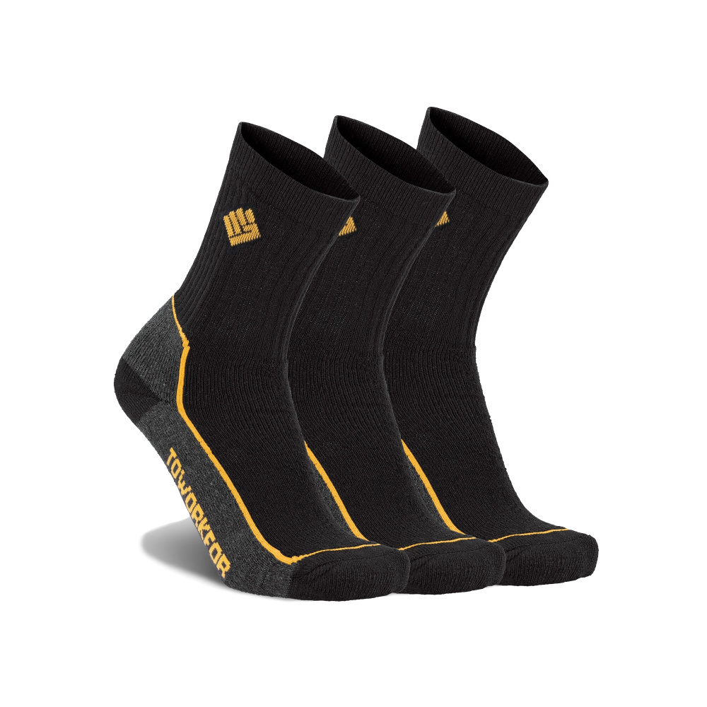 detail TOWORKFOR Essential schwarze Herren Socken, 3 Paar pro Packung