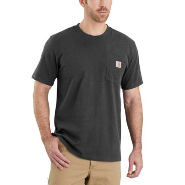 CARHARTT Pocket graues Herren Baumwoll T Shirt, lockere moderne Passform, ikonis