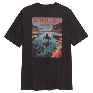 CATERPILLAR Cowboy schwarzes Herren T Shirt, bequem, modern, attraktiver CAT Dru