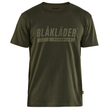 BLAKLADER Sweden Logo olivgrünes Herren-T-Shirt, 100 % Baumwolle, bequem und atm