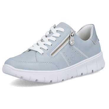 RIEKER N1313-12 blaue Damen Sneaker aus Echtleder mit Antistress-Sohle