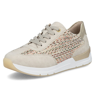 RIEKER 58906-91 beige moderne Damen-Sneaker, bequem, Antistress