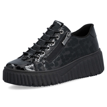 RIEKER N2555-02 schwarze Damen-Sneaker, modernes Design, komfortables Gehen, Ant