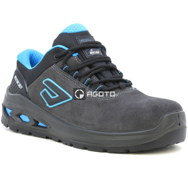 BICAP Rajin S3 graue Herren Leder-Arbeitsschuhe leicht und bequem