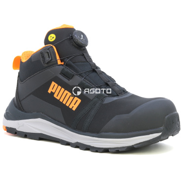 PUMA Kanyon Disc Mid S3 schwarze leichte Herren-Arbeitsschuhe, weicher Auftritt