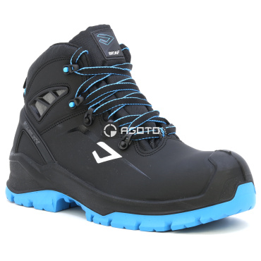 BICAP Whale Mid S3 schwarze Herren-Arbeitsschuhe mit Pro Air Belüftungssystem