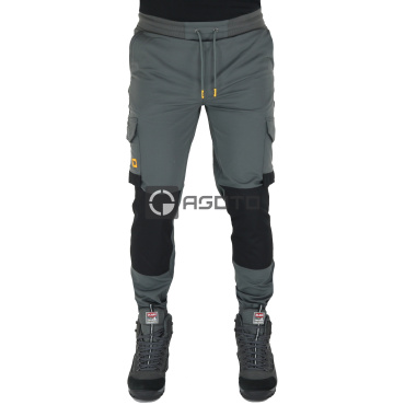 JCB Jogger 4 Way Stretch graue Herren Arbeitshose mit 4 Wege Stretch
