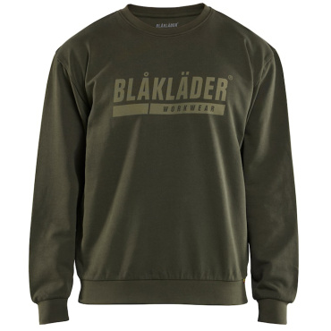 BLAKLADER Sweden olivgrünes Herren Arbeits Sweatshirt 100 % Baumwolle bequem