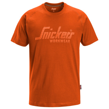 SNICKERS Logo orangefarbenes Herren-T-Shirt aus 100 % Baumwolle für mehr Komfort