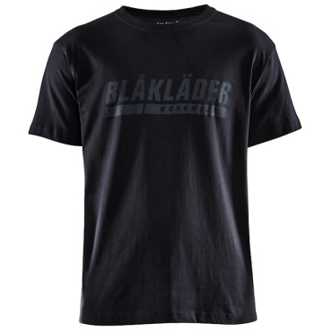 BLAKLADER Sweden Logo schwarzes Herren T-Shirt 100% Baumwolle, bequem und atmung