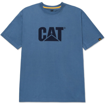 Caterpillar Trademark Logo blaues Herren T Shirt, 100 % Baumwolle für mehr Komfo