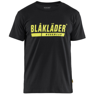 BLAKLADER Sweden Logo schwarzes Herren T Shirt aus 100 % Baumwolle bequem und at