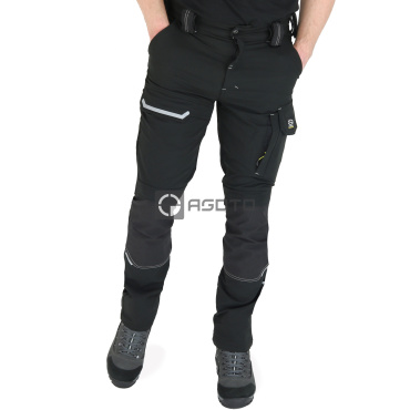 SIR Palladium Cargo schwarze professionelle elastische Herren-Arbeitshose, beson