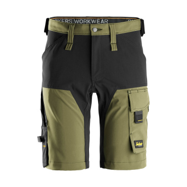 SNICKERS AllroundWork olivgrüne Herren-Arbeitsshorts, Stretch, bequem