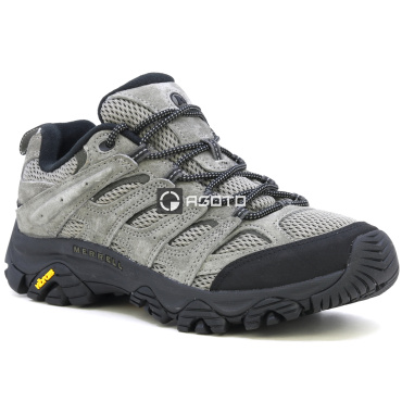 MERRELL MOAB 3 M Talus/Black graue Herren-Leder-Outdoorschuhe, bequem