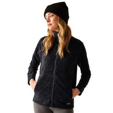 REGATTA Mayse Full Zip schwarze Damen Outdoorjacke ganzjährig und bequem