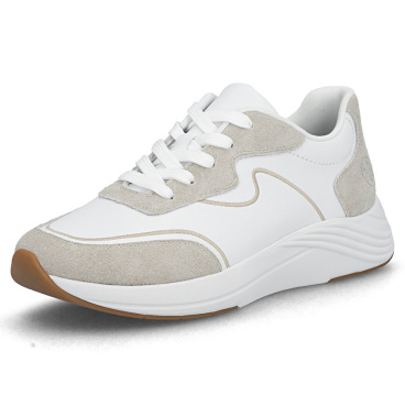 RIEKER N8503-81 weiße Damen moderne Leder Sneaker, Antistress Sohle