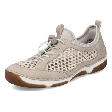 RIEKER 55960-60 beige Damen Sommer-Sneaker, atmungsaktiv, Antistress-Sohle