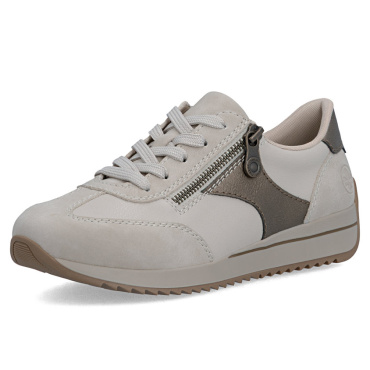 RIEKER N1210-62 graue Damen-Leder-Sneaker, bequem und modern