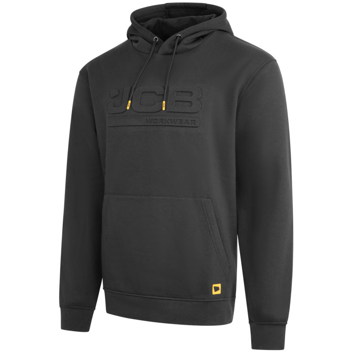 detail JCB Embossed 3D Logo schwarze bequeme Herren Baumwoll Sweatshirt