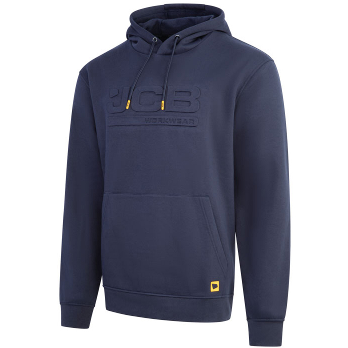 detail JCB Embossed 3D Logo blaue bequeme Herren Baumwoll Sweatshirt