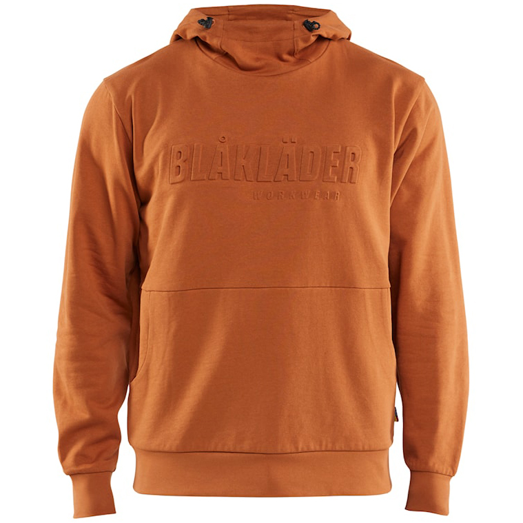 detail BLAKLADER Herren Kapuzenpullover mit 3D-Logo, rostfarben, 100 % Baumwolle, beque