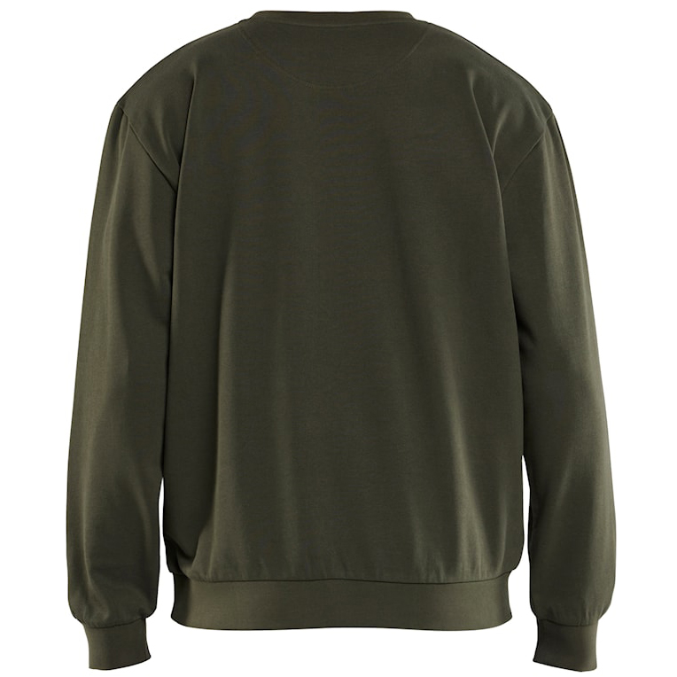 detail BLAKLADER Sweden olivgrünes Herren Arbeits Sweatshirt 100 % Baumwolle bequem