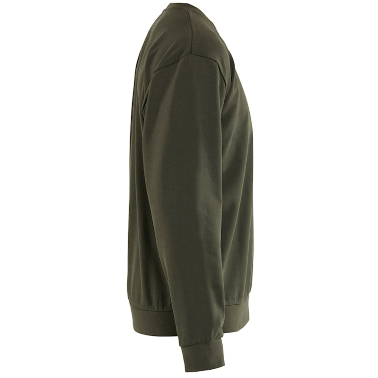 detail BLAKLADER Sweden olivgrünes Herren Arbeits Sweatshirt 100 % Baumwolle bequem