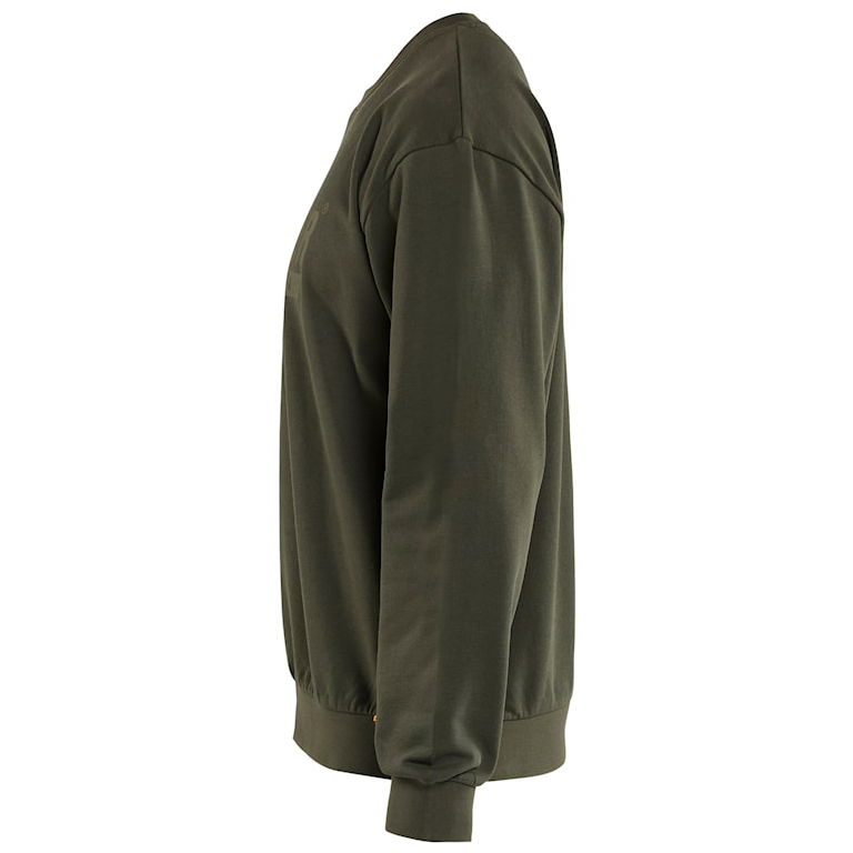 detail BLAKLADER Sweden olivgrünes Herren Arbeits Sweatshirt 100 % Baumwolle bequem