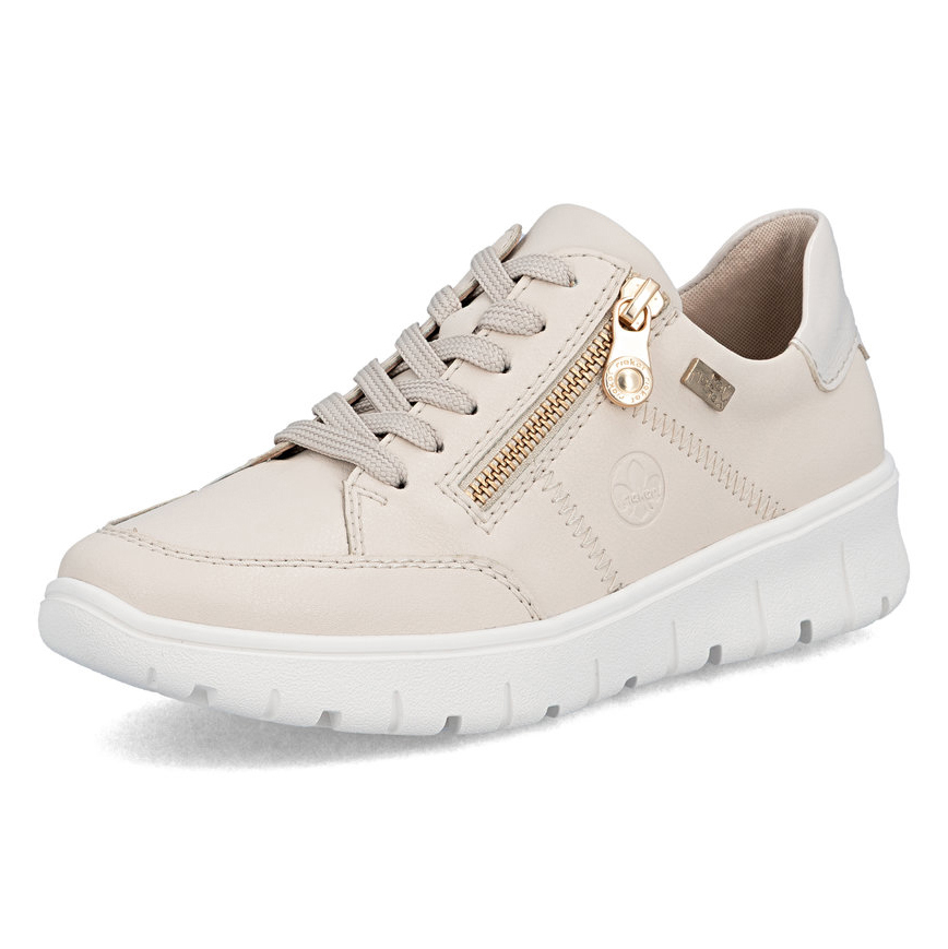 detail RIEKER N1301-60 beige Damen-Ledersneaker mit Antistress-Technologie