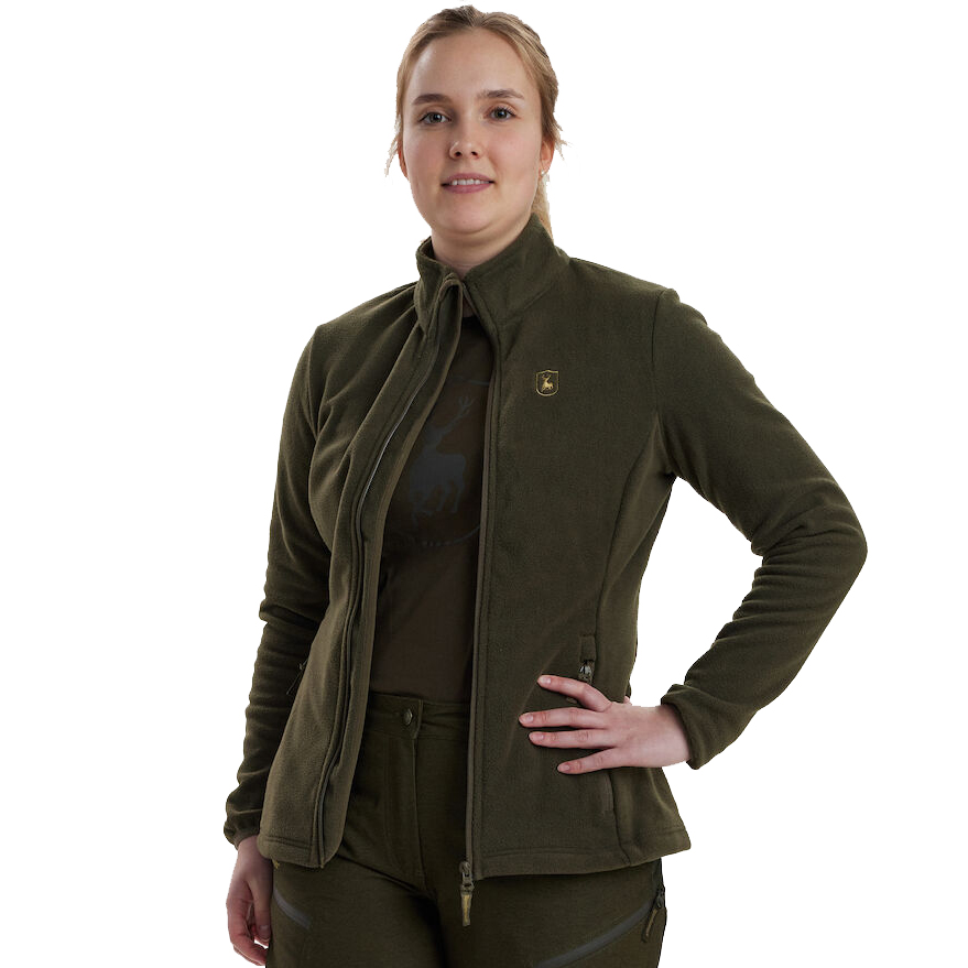 detail Deerhunter Denmark Lady Chasse olivgrüne leichte Damen Fleece Jacke