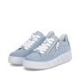 Vorschau RIEKER W2605-12 blaue Damen moderne Leder-Sneaker für die Stadt