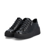 Vorschau RIEKER N2555-02 schwarze Damen-Sneaker, modernes Design, komfortables Gehen, Ant