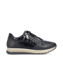 Vorschau RIEKER 49003-01 schwarze Damen-Ledersneaker, zeitloses Design