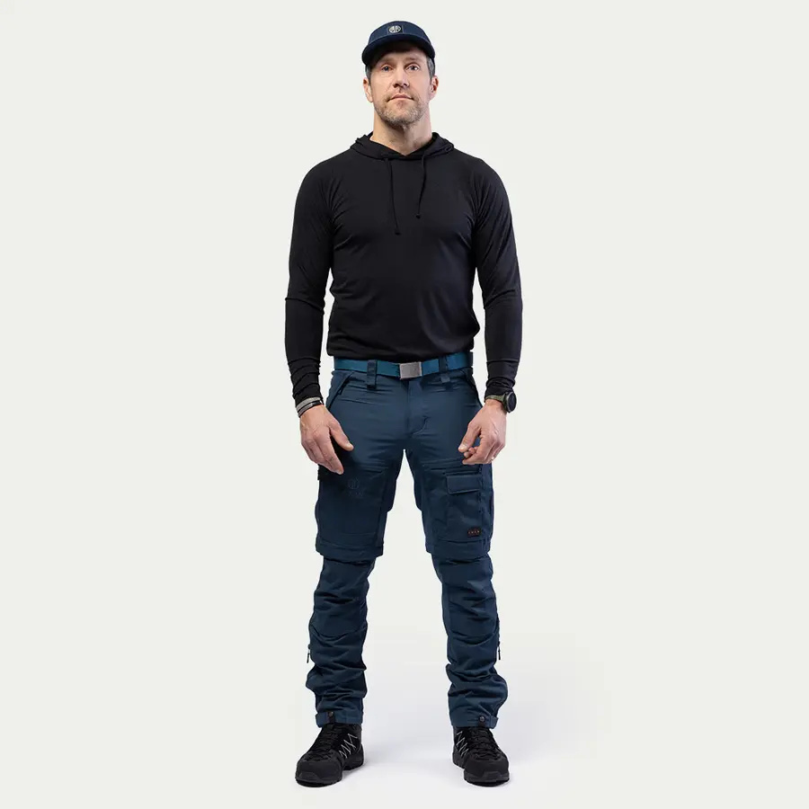 detail Beyond Nordic Sweden blaue Herren Outdoor-Zip-Off-Hose 2-in-1