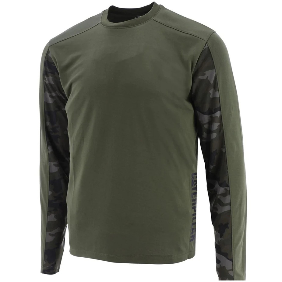 detail T-shirt CATERPILLAR Coolmax Long Sleeve Tee Night Camo