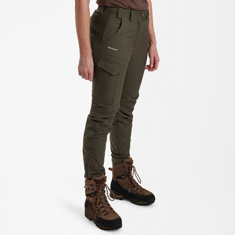 detail Deerhunter Lady Ann Extreme olivfarbene Damen-Outdoorhose mit Membran