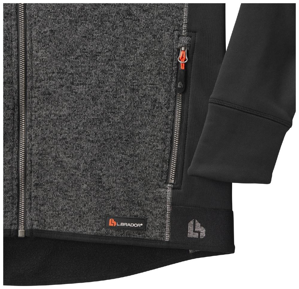 detail LBRADOR Sweden Aereo schwarze Herren Hoodie/Jacke mit 4-Wege-Stretchmaterial