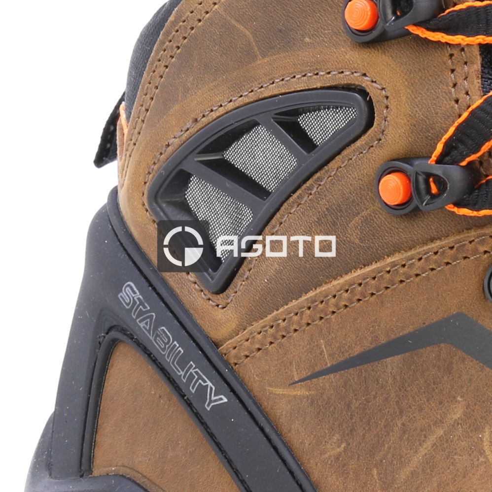 detail BICAP Seal Mid S3 braune Herren Arbeitsschuhe + Belüftungssystem und Stabilisier