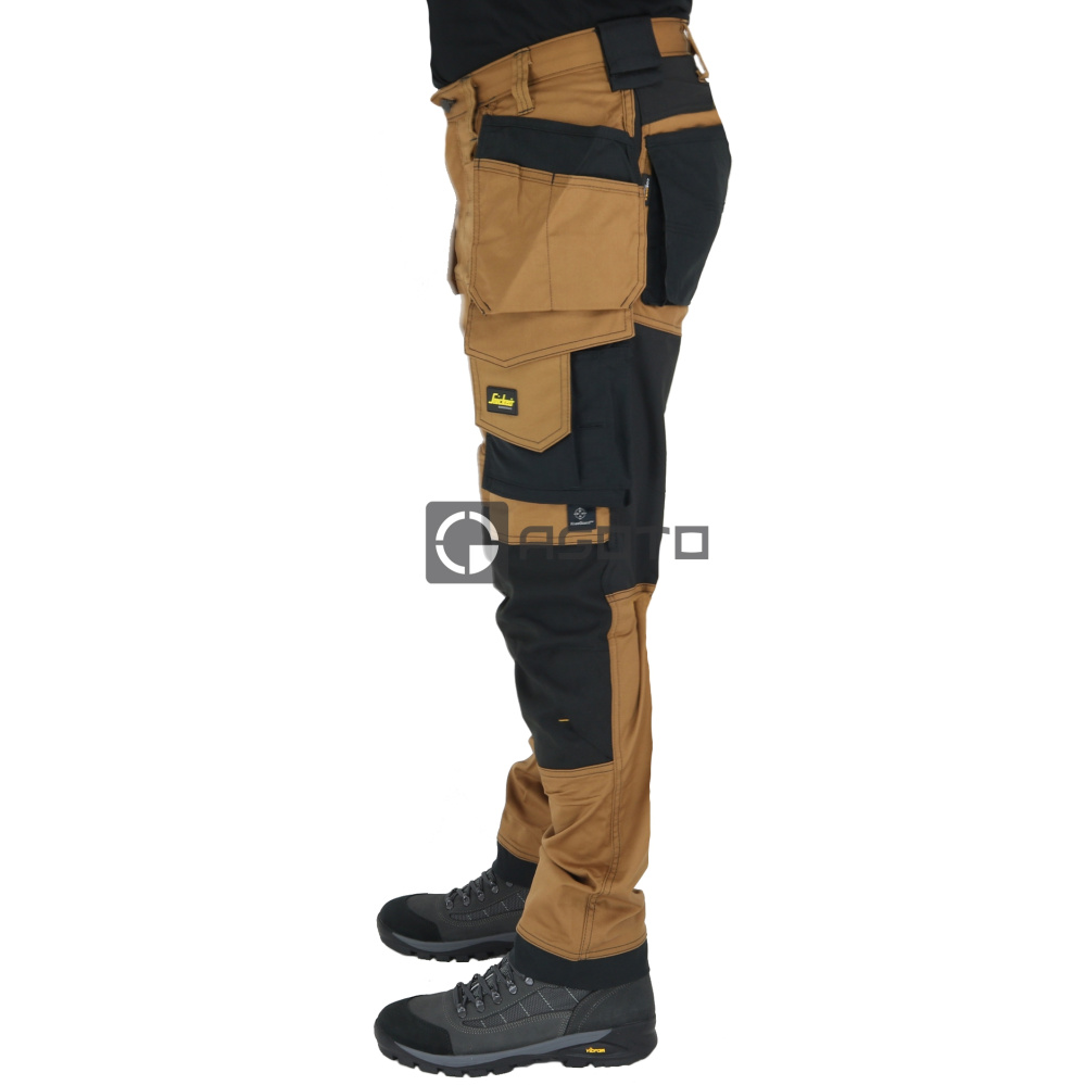 detail SNICKERS Allround Stretch Slim braune Herren Profi-Arbeitshose mit Taschen