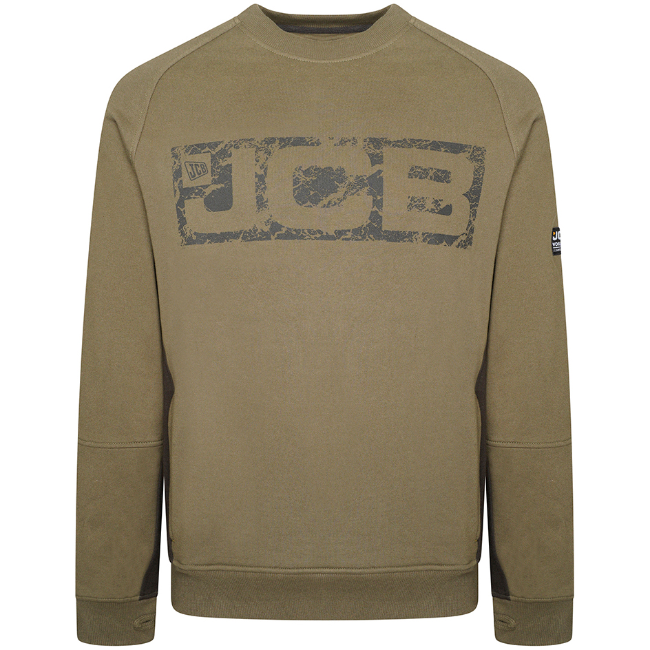 detail Herren-Sweatshirt JCB Trade Crew olive green